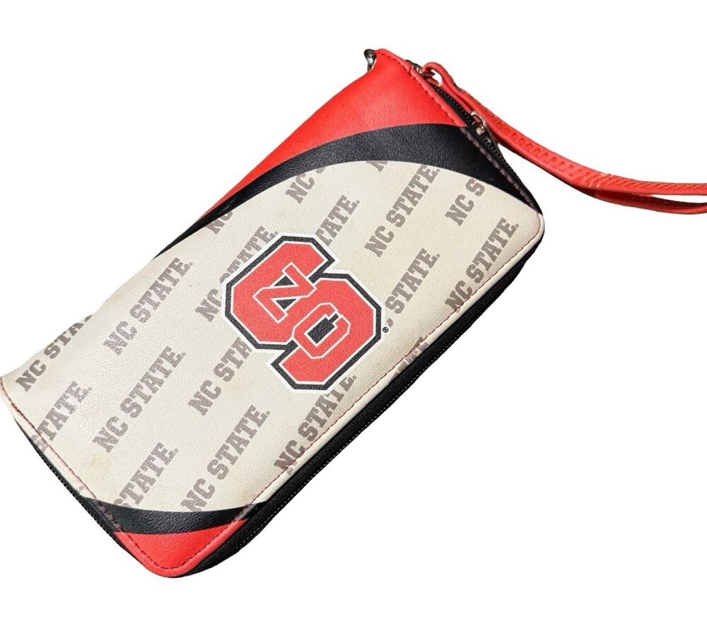 NC State Wolfpack NCAA Curve Zip Organizer Wallet Wristlet Red Black
